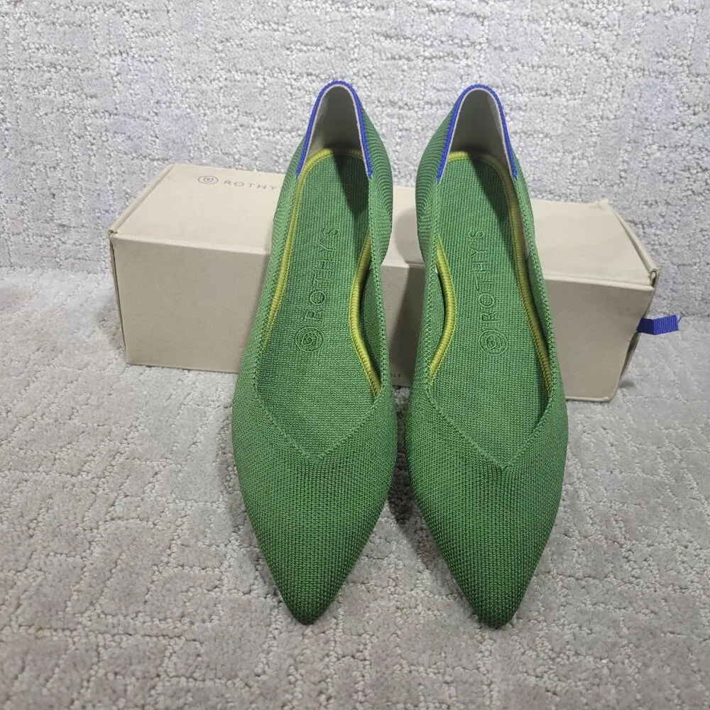 Rothy's The Point Women's Size US 8 Willow Green Flat Ballet Slip On Shoes - Picture 3 of 9